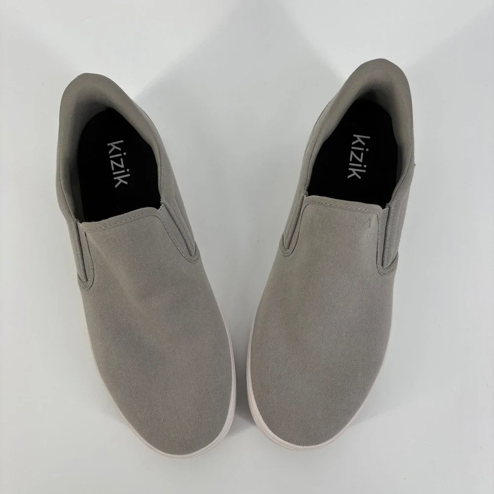 Kizik Madrid Eco Slip On Shoes Mens 15 Wide Grey Canvas Hands Free Sneaker